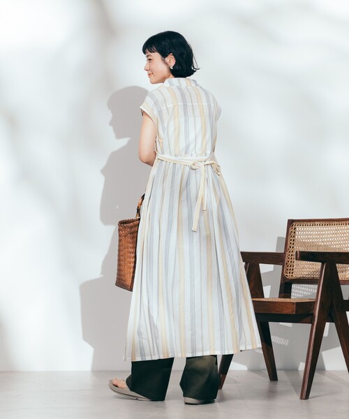 FREAK'S STORE シャツワンピース インド マルチストライプ