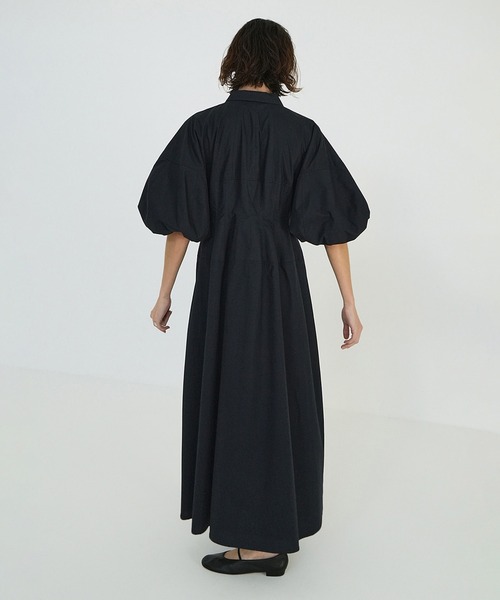 週末限定クラネWAISTDESIGNVOLUMEONEPIECEワンピース CLANE（クラネ） ワンピース 半袖 WAIST DESIGN VOLUME ONEPIECE