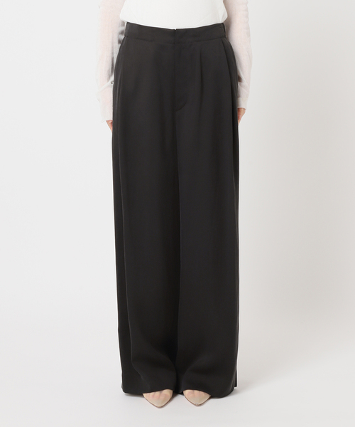 plage スラックス パンツ fibril linen 混 フレアパンツ