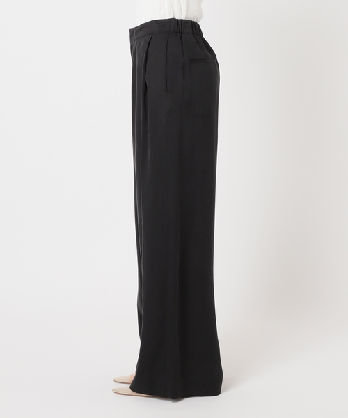 plage スラックス パンツ fibril linen 混 フレアパンツ