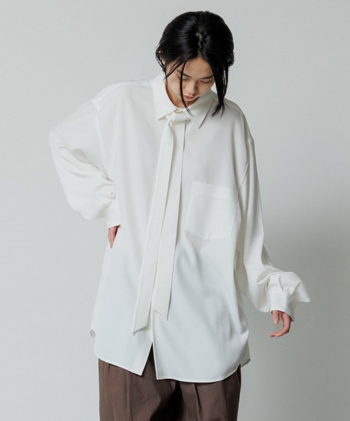 ゆう様【 ADAM ET ROPE' 】2WAYビッグボウタイシャツ ADAM ET ROPE'（アダムエロペ）の「【2WAY】ビッグボウタイシャツ
