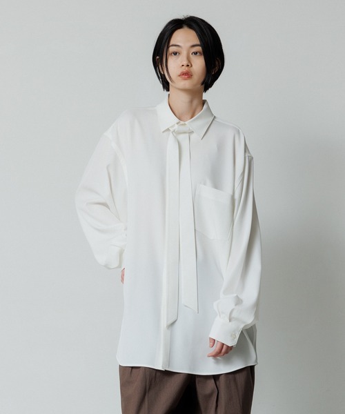 ADAM ET ROPE'（アダムエロペ） シャツ 「ZOZO限定」ドレープとろみ