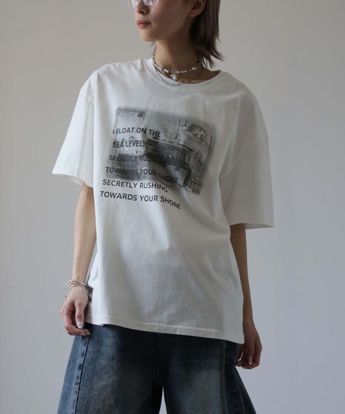ULYSSES tシャツ 半袖 モノトーンプリントTシャツ レディース