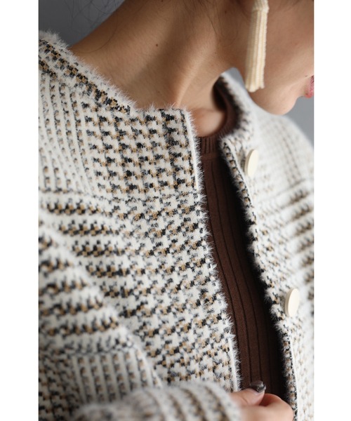 「CAWAII」 ノーカラージャケット FREE アイボリー レディース_画像2