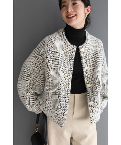 「CAWAII」 ノーカラージャケット FREE アイボリー レディース_画像3