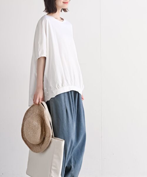 r・p・s tシャツ スカラップレース切替ドルマンT レディース