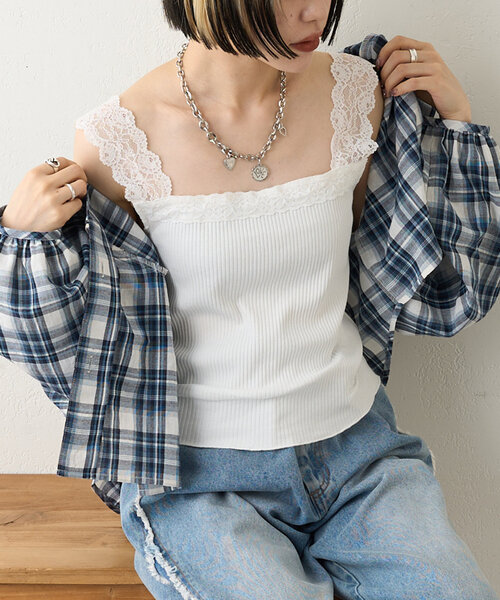 w closet キャミソール 「3色展開」レースタンク : ZOZOTOWN