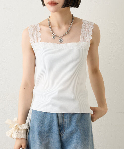 w closet（ダブルクローゼット） キャミソール 「3色展開」レース