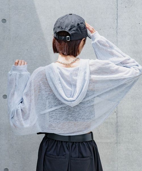 カーディガン シアーメッシュフードボレロ レディース PAGEBOY カーディガン シアーカットフードボレロ レディース