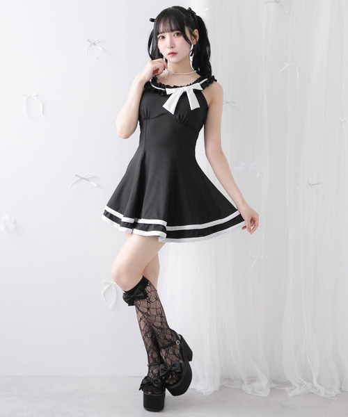 ︎ ✧さん専用！DimMoire ブラック フリル水着 Lサイズ DearMyLoveRose（ディアマイラブローズ） 水着 配色フリルリボン