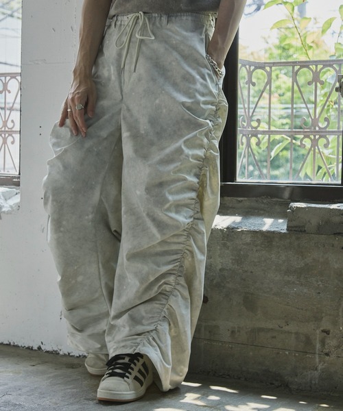 Spielio ワイドパンツ パンツ 「Spielio」Fade patterned shirred