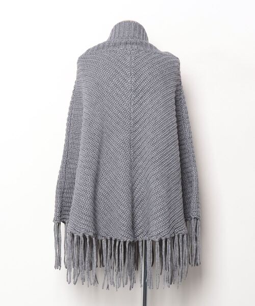 「SUGAR ROSE」 ニットポンチョ FREE グレー レディース_画像2
