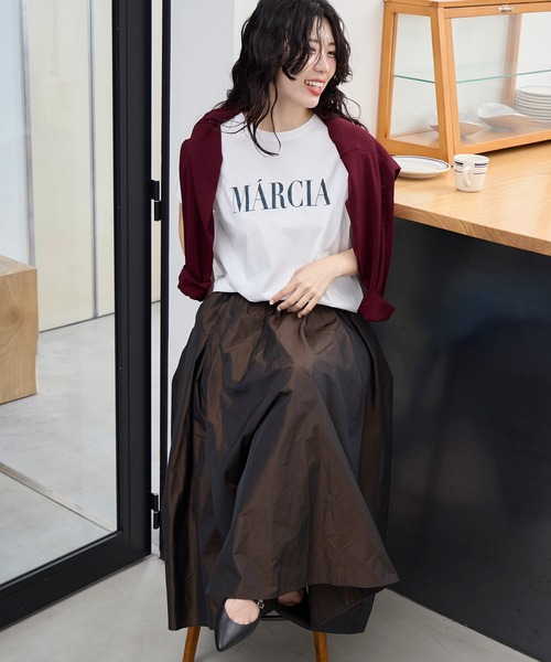 MICA&DEAL ロゴ Tシャツ ヘムラウンド ラグランスリーブ MICA&DEAL（マイカアンドディール） tシャツ MARCIA”ヘムラウンドロゴ