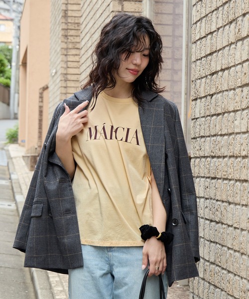 新品タグ付き！MICA&DEAL　フォトプリントラウンドヘムTシャツ　ベージュ MICA&DEAL（マイカアンドディール） tシャツ 半袖 MARCIA”ヘムラウンド