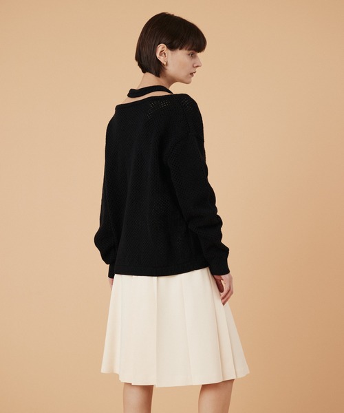 「COLUMN」 長袖ニット FREE オフホワイト レディース_画像4
