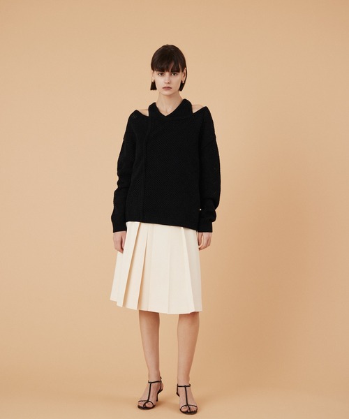 「COLUMN」 長袖ニット FREE オフホワイト レディース_画像5