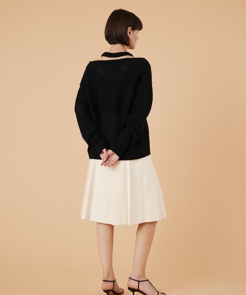 「COLUMN」 長袖ニット FREE オフホワイト レディース_画像7