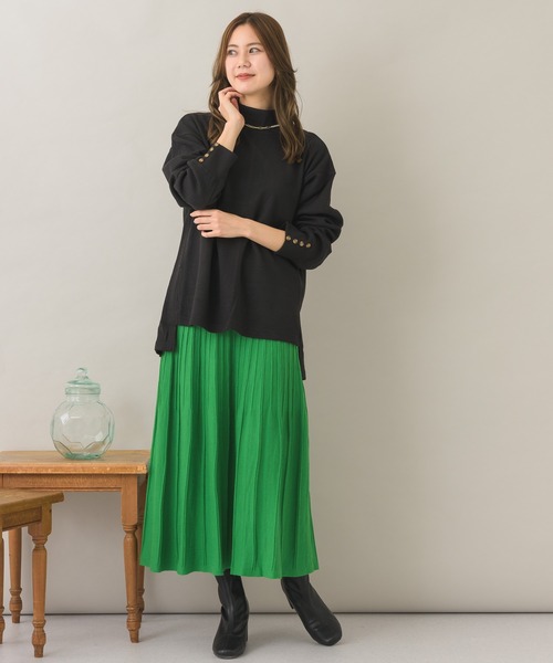 「KATHARINE ROSS」 「palm RICHE」ニットスカート MEDIUM ブラック レディース