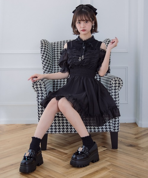 DearPrincess定価25300円★レイヤード風パールワンピー新品 クチュールバイロジータ ワンピース レイヤード風オフショル