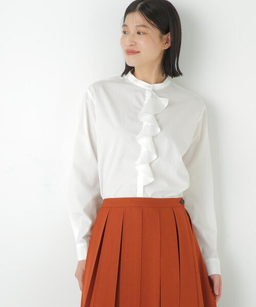 HUMAN WOMANフリルブラウス human woman｜◇スタンドフリルブラウス | Rakuten Fashion(楽天