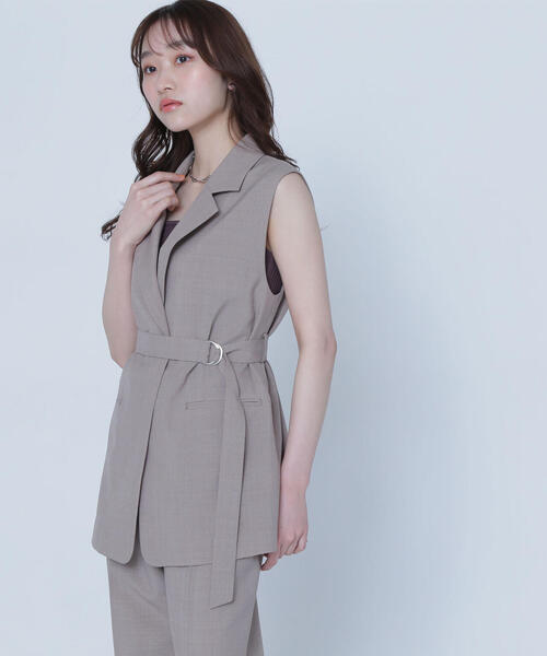 「NATURAL BEAUTY BASIC」 ベスト SMALL ネイビー レディース