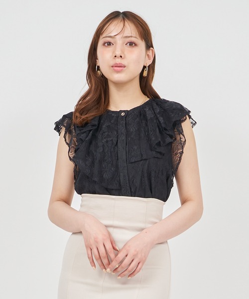 「ROYAL PARTY」 半袖ブラウス FREE オフホワイト レディース_画像3