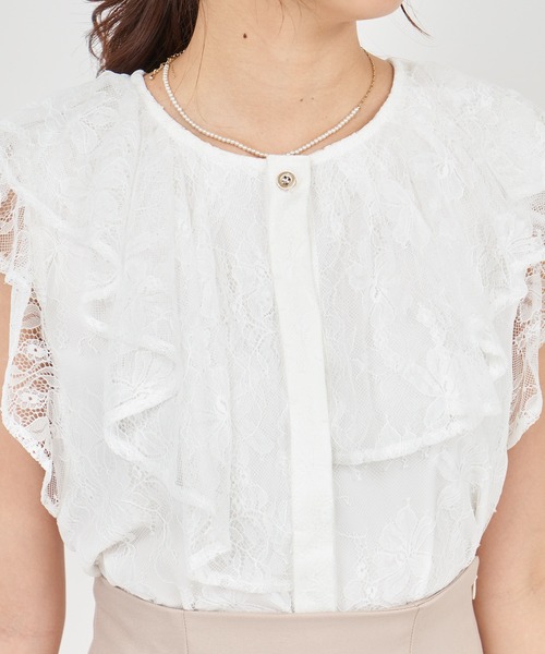 「ROYAL PARTY」 半袖ブラウス FREE オフホワイト レディース_画像5