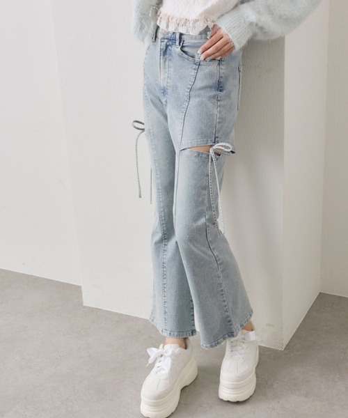 OLIVE des ジーンズ デニム デニムパンツ サイドスリット