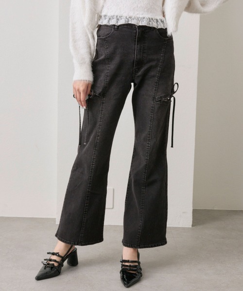 OLIVE des ジーンズ デニム デニムパンツ サイドスリット