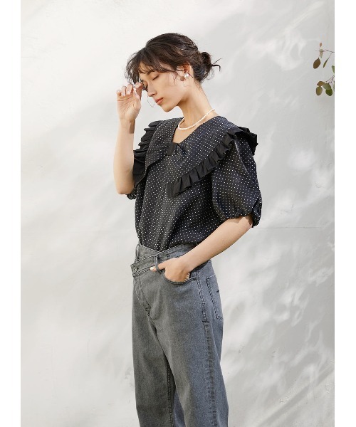 「COEL」 半袖ブラウス FREE ブラック レディース_画像8