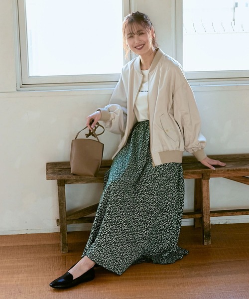 「GLOBAL WORK」 ジップアップブルゾン LARGE オフホワイト レディース_画像3