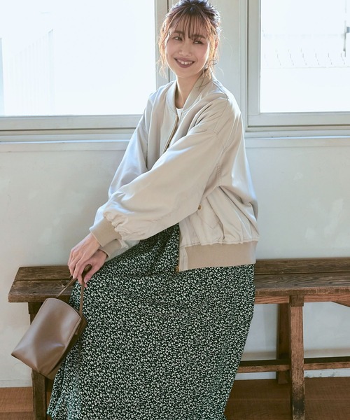 「GLOBAL WORK」 ジップアップブルゾン LARGE オフホワイト レディース_画像4