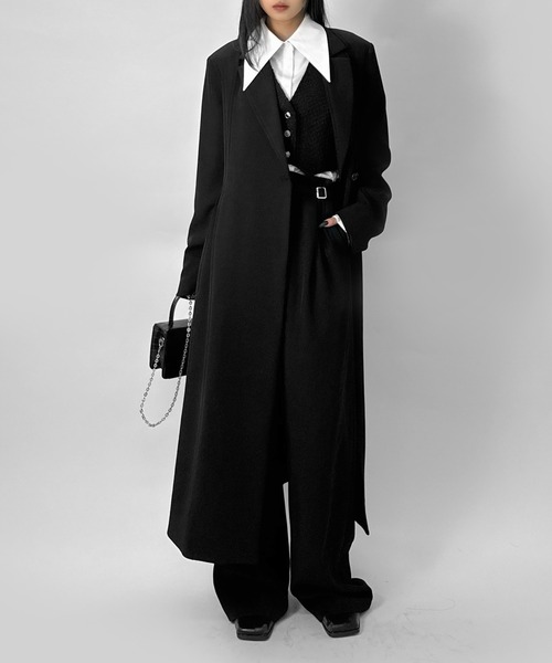 【新品未使用】NIKE 2 WAY ロングコート : L ② LVEU.（ラブユ） ステンカラーコート コート 「LVEU.」2wayタック