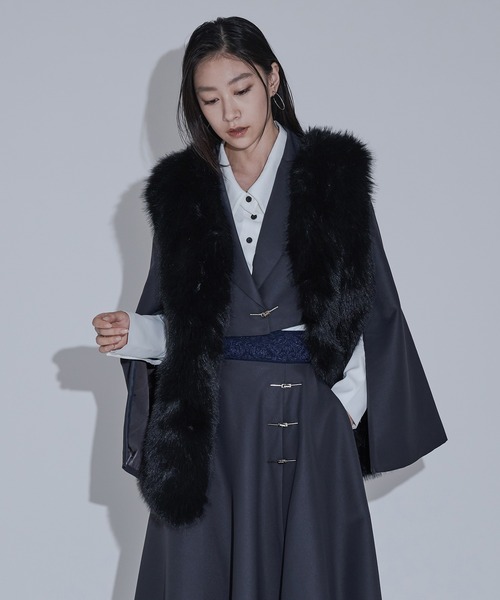 Ellno de Mavie（エルノデメヴィ） ベスト ジレ ラビットライクファー