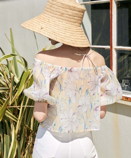 「EIMY ISTOIRE」 半袖ブラウス FREE アイボリー レディース_画像3