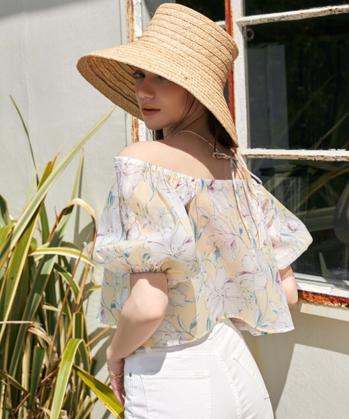 「EIMY ISTOIRE」 半袖ブラウス FREE アイボリー レディース_画像4