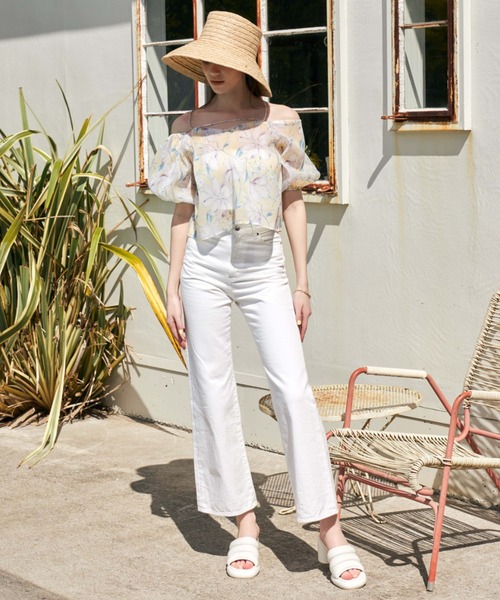 「EIMY ISTOIRE」 半袖ブラウス FREE アイボリー レディース_画像5