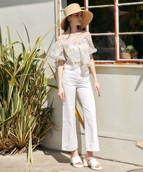 「EIMY ISTOIRE」 半袖ブラウス FREE アイボリー レディース_画像6