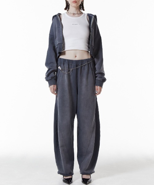 グレー ワイドパンツ スウェット JOSE MOON JOSE MOON（ジョゼムーン） スウェットパンツ ジャージ SIDE SLIT