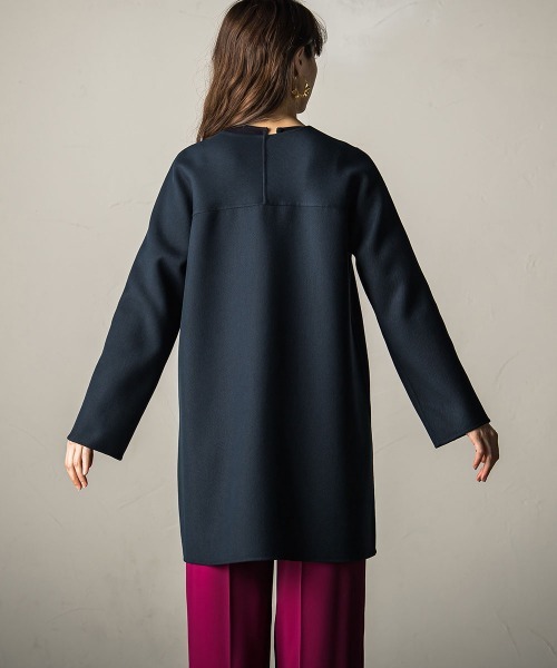 Viaggio Blu（ビアッジョブルー） ノーカラーコート S ネイビー