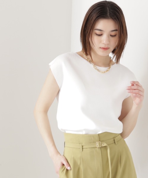 「NATURAL BEAUTY BASIC」 ノースリーブニット FREE チェリーレッド レディース_画像3