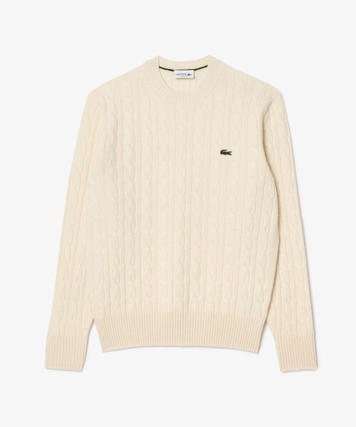 LACOSTE(ラコステ) セーター ニット ミドルゲージ ウールケーブル LACOSTE(ラコステ) セーター ニット ミドルゲージ ウールケーブル
