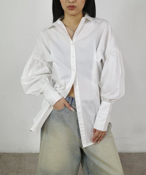 「Six M」 長袖シャツ FREE サックスブルー レディース_画像2