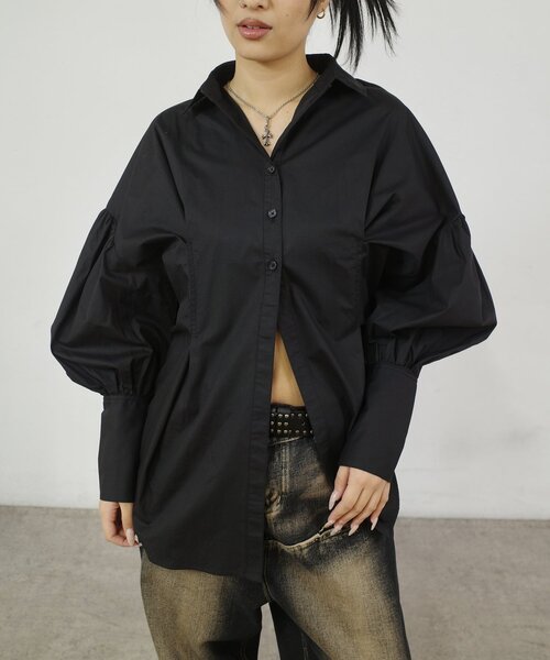 「Six M」 長袖シャツ FREE サックスブルー レディース_画像6