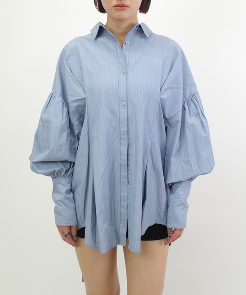 「Six M」 長袖シャツ FREE サックスブルー レディース_画像8