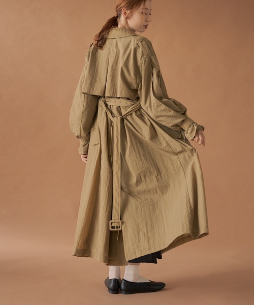 「hinari」 トレンチコート MEDIUM カーキ レディース_画像5