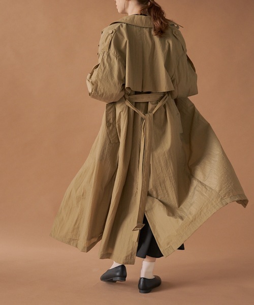 「hinari」 トレンチコート MEDIUM カーキ レディース_画像7
