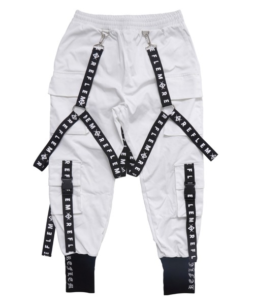 REFLEM（レフレム） カーゴパンツ FREE ブラック×レッド レディース