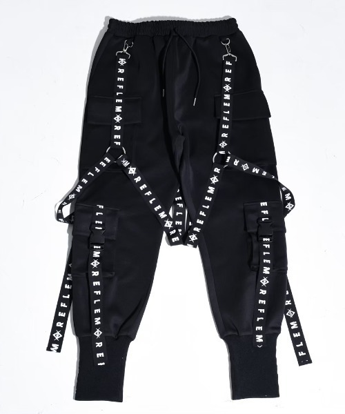 REFLEM（レフレム） カーゴパンツ FREE ブラック×レッド レディース