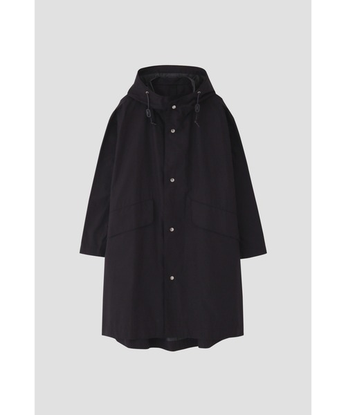 MHL. ステンカラーコート　ブラック MHL.（エムエイチエル） ステンカラーコート コート PROOFED COTTON